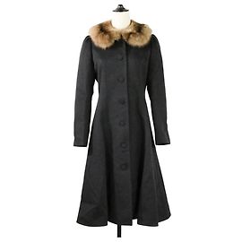 Autre Marque Rene RISSUE Fabric 100% Cashmere Coat Brown Dark grey