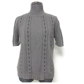 Salvatore Ferragamo High Neck Knit Top Brown