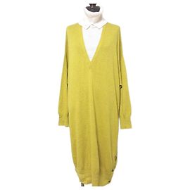 Autre Marque Robe en maille conges payes Adieu Tristesse Jaune Moutarde
