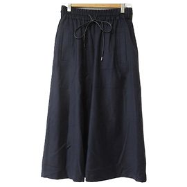 Autre Marque Langer Rock mit geraffter Taille CYCLAS Blau Marineblau