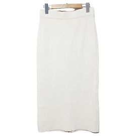 Autre Marque Gonna lunga aderente in maglia ebure Altro Crudo
