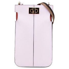 Bolsa de ombro com capa de celular de couro Fendi Peekaboo Roxo