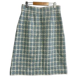 Gonna in misto lana classica Valentino Blu Altro