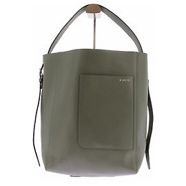 Valextra Sac cabas en cuir kaki Kaki