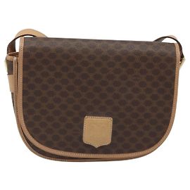 Céline Celine Vintage Macadam Canvas and Leather Marron
