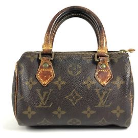 Sac Louis Vuitton M41534 Monogram Mini Speedy Marron