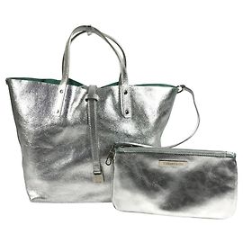 Tiffany & Co Bolsa Tiffany em couro azul e prata Prata Azul