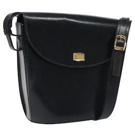 Bolsa de Ombro Vintage Bally em Couro Preto