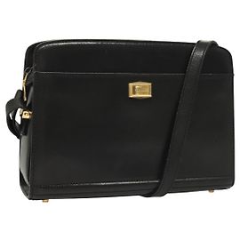 Bally Vintage Shoulder Bag Leather Black