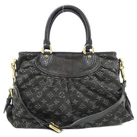 Louis Vuitton Monogram Denim Neo Cabby MM Handbag Black
