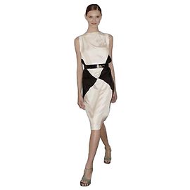 Yves Saint Laurent Vestido de seda estampado Rorschach Stefano Pilati Negro Blanco