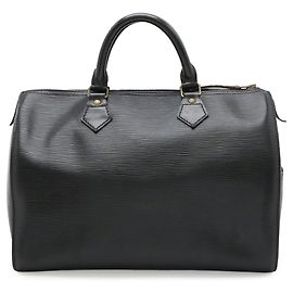 Louis Vuitton Epi Speedy 30 Handbag Black