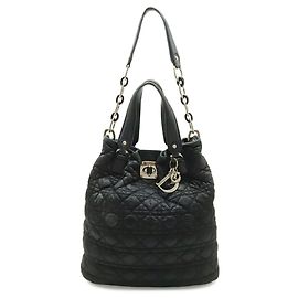 Christian Dior Cannage Tote Bag Black