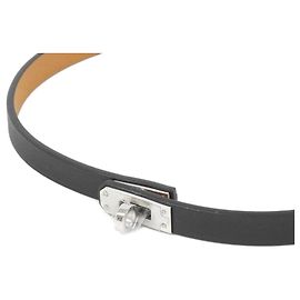 Choker Mini Kelly em couro Swift preto Hermès Preto