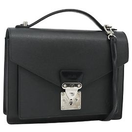 LOUIS VUITTON Sac à main Taiga Monceau 28 SPO 2way Ardoise M32002 LV Auth ka4313 Gris
