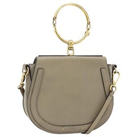 Chloé Sac à main Chloe Nile en cuir 2way Gris Or Auth 179156A Marron Doré