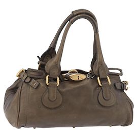 Chloé Bolsa Chloe Paddington de Couro Ouro Prata Auth BA12531A Prata Dourado