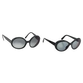 Occhiali da sole CHANEL plastica 2 Set Black CC Auth am11573 Nero