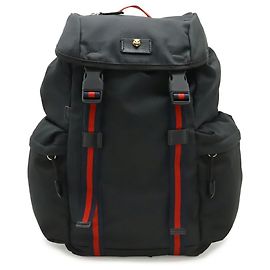 Zaino Gucci Techno Canvas Web Line Sherry Cat Head Nero Rosso Verde Blu navy