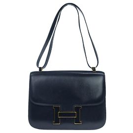 Hermès Bolso Constance Hermes Box Calf 23 Azul marino