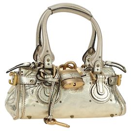 Chloé Borsa Chloe Paddington Lock in pelle small D'oro