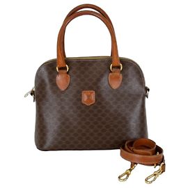 Céline CELINE Macadam Strap Handbag Brown