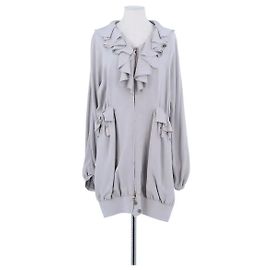 Valentino Grey Silk Coat Grey