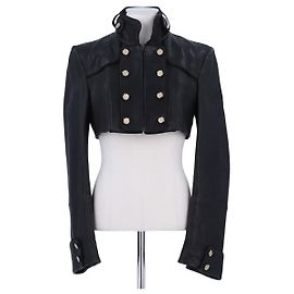 Dolce & Gabbana Lederjacke Schwarz Schwarz