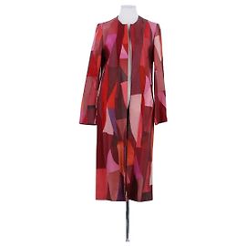 Vintage Red Deerskin Coat S Red