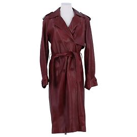 Trench coat de couro bordeaux Plein Sud Bordeaux