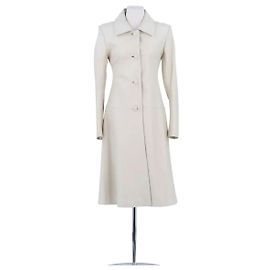 Cappotto Jitrois in pelle ecru Crudo