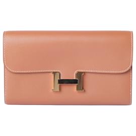 Hermès Constance To Go Portemonnaie aus Gold Epsom Leder mit Goldbeschlag Braun Andere
