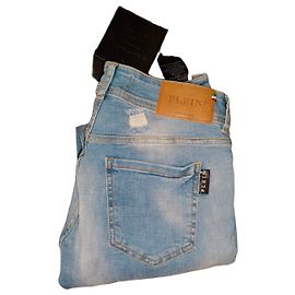 Philipp Plein Slim Fit Jeans Hellblau