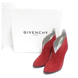 Givenchy Suede Leather Booties Red