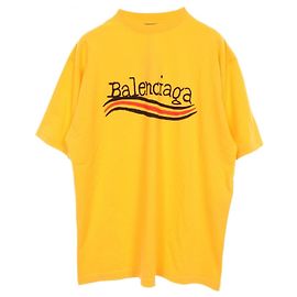 Top de algodón Balenciaga BLEED LOGO Amarillo