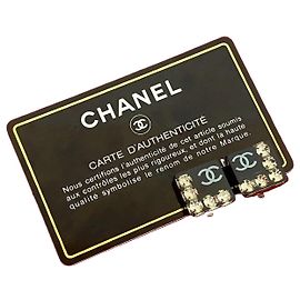 Chanel Coco Mark Eckige Ohrringe Schwarz