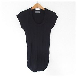 Autre Marque uncrave Rib Knit Short Sleeve Top Black