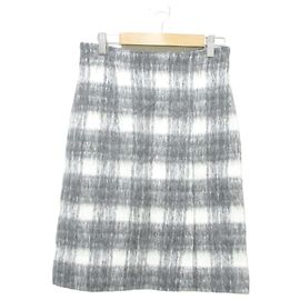 Autre Marque CELFORD Check Wrap Skirt Wool Skirt Brown White