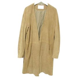 Autre Marque FRAMeWORK Sheepsuede Long Coat Brown Camel