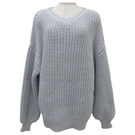 Autre Marque V-Ausschnitt Strickpullover Whim Gazette Braun Grau