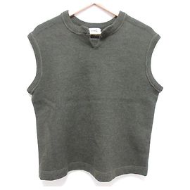 Autre Marque 45R Wool Sleeveless Pullover Knit Vest Green Khaki