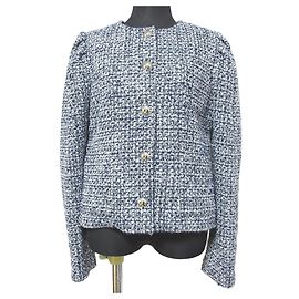 kate spade NEW YORK No Collar Tweed Jacket Blue Navy blue