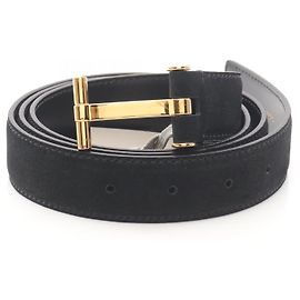 Ceinture Tom Ford en cuir suédé avec logo T Noir