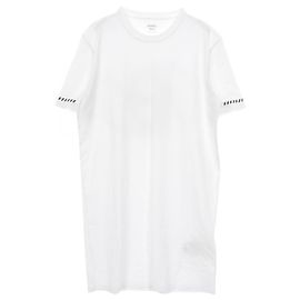 Hermès Vestido de algodón Cartouche Hermes Blanco Azul marino