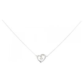 Autre Marque Collana 4℃ in oro bianco K10 e zircone cubico Argento