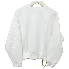 Autre Marque Sudadera de cuello redondo KOWGA BENJAMIN CREW SWEAT Chain Crewneck Pullover Sweatshirt Blanco