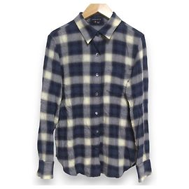 Camicia a maniche lunghe Theory Ombre Check Blu Crudo Blu navy