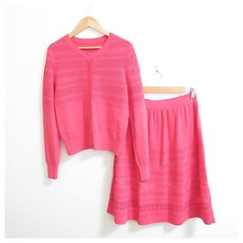 Autre Marque Paule Ka Mesh Knit 2way Set Up Pink