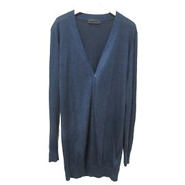 Autre Marque Diesel Black Gold Knit Long Cardigan Blue Navy blue