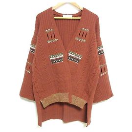Autre Marque Oversized Chunky Strickjacke Mame Kurogouchi Strickjacke Braun